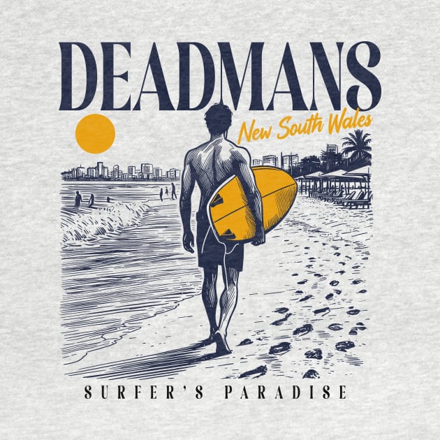 Vintage Surfing Deadman's Beach NSW Australia // Retro Surfer Sketch // Surfer's Paradise by Now Boarding